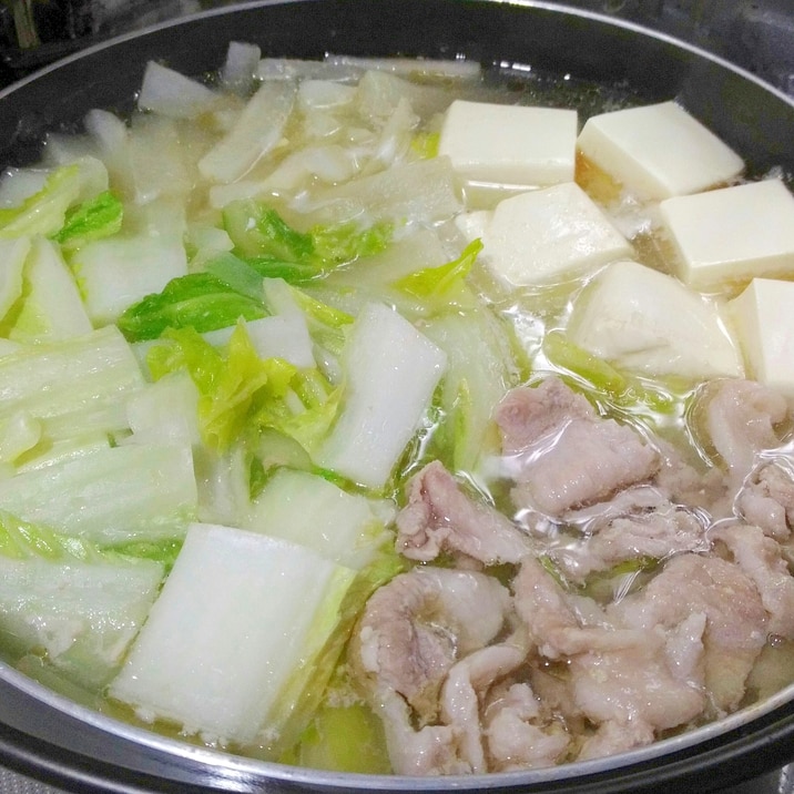 簡単手作り 豚肉と白菜の塩ちゃんこ鍋 レシピ 作り方 By うーころちゃん 楽天レシピ